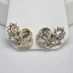 Lovely Vintage Signed Coro Rhinestone Earrings