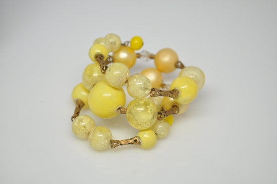 Vintage Signed CORO Citrine Lucite and Crystal AB… - image 5