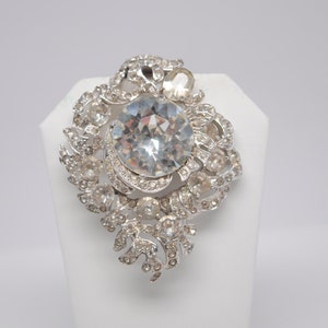 EISENBERG ORIGINAL Sterling Silver & Crystal Rhinestone Fur Clip