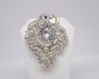 EISENBERG ORIGINAL Sterling Silver & Crystal Rhinestone Fur Clip