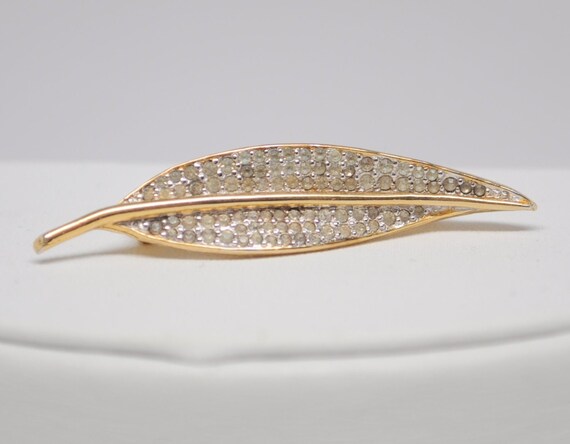 Vintage Signed NETTIE ROSENSTEIN Rhinestone Leaf Brooch - Etsy Canada