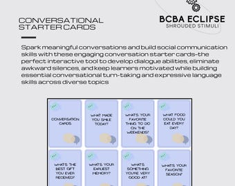 Chat & Connect Conversation Starters | Social Skills Development | Communication Building Cards | Special Education Materials