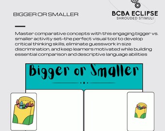 Bigger vs. Smaller Comparison Activity Set - Complete Size Discrimination System