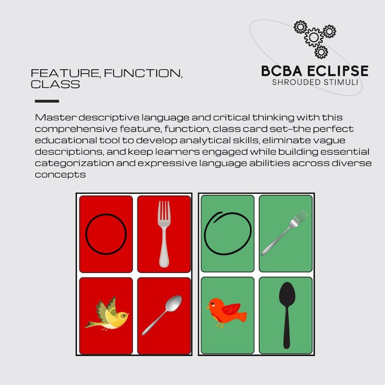 Feature Function Class Cards | Language Development | Speech Therapy Tools | Cognitive Learning | Educational Materials image 1