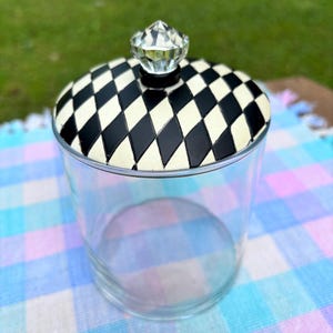 Black and White Checkered Jar