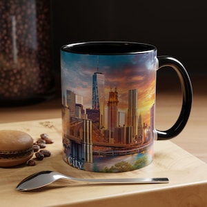 New York City Coffee Mug Design Gift For Travel Lover Tea Cup Gift For Him, Gift For Her, City Souvenir Creative Mug Colorful Design