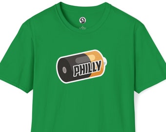 Philadelphia Small Battery - Phillies Eagles - MLB - Unisex Softstyle - T-Shirt Philly