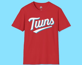 Minnesota Twins Shirt - Twns - MLB T-shirt Light Blue Red Letters White Blue Red - Gift for her or him - Christmas Gift