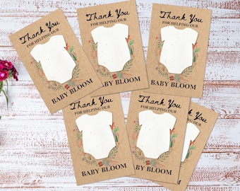 Babyparty-Gastgeschenke, Pflanzbares Onesie-Saatpapier, Geschlechtsneutrale Baby-in-Bloom-Saatgeschenke, personalisierte Babypartys für Mädchen oder Jungen