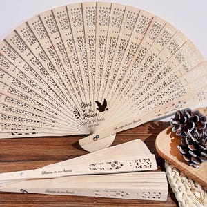 Personalisierte Trauer-Handfächer, lasergravierte Handfächer aus Holz, Gedenkgeschenke, Handfächer für kirchliche Veranstaltungen, Massen-Sommer-Event-Party-Gastgeschenke