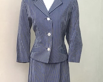 50’s Weathervane pinstripe skirt suit. M