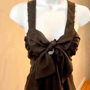 Y2K Seidenkleid, Suzabelle, vorne zu binden, Neckholder-Stil, Medium