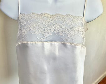 80’s lace & white satin camisole, Body Chic, size L