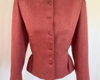 80er Jahre gewebter Tweedblazer, Eric Sands, Leinenmischung, M