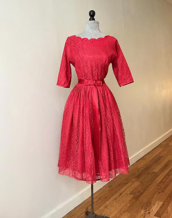 fit and flare cocktail & party dress Shimmer Wine Red Fit & Flare Wedding Party Dress