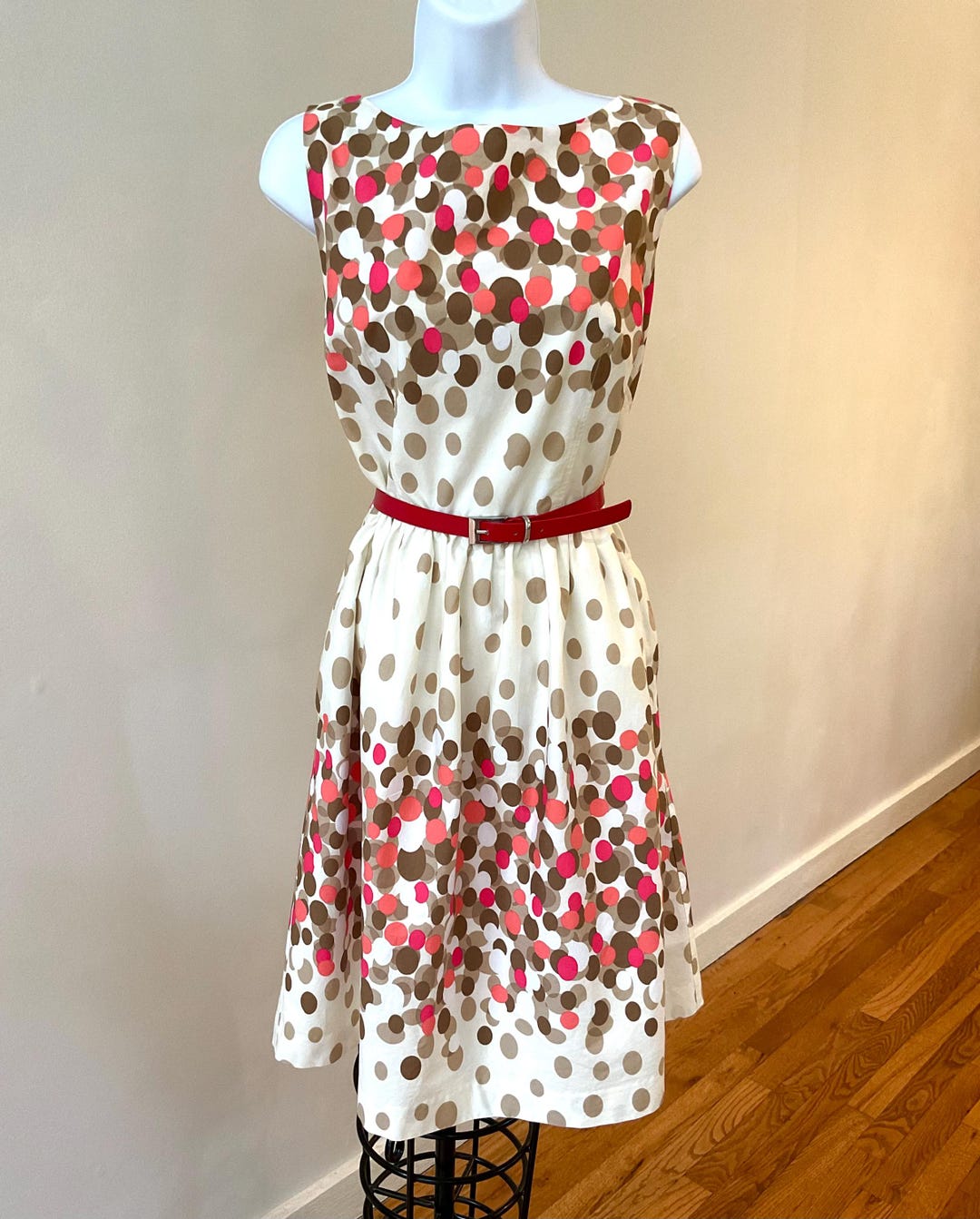 90’s Polka Dot Cotton Dress, Jessica Howard, Pockets, Size 14 Large - Etsy