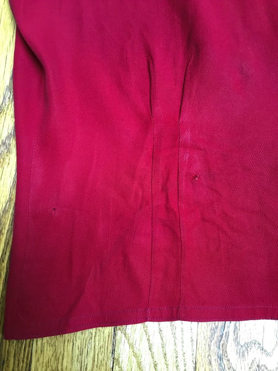 40’s burgundy short sleeve blouse. - image 8