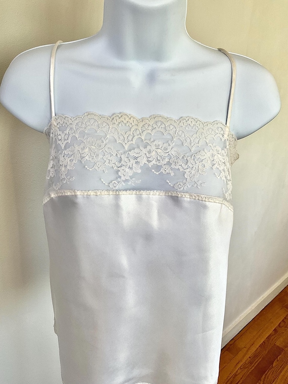 80’s lace & white satin camisole, Body Chic, size L