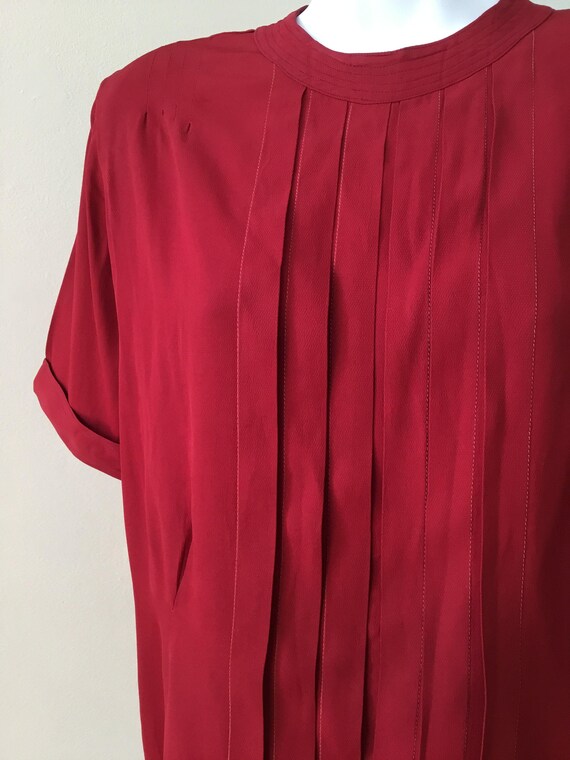 40’s burgundy short sleeve blouse. - image 2