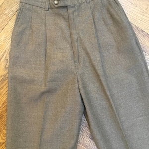 90’s tan wool pants by Stanley Blacker. Size 8. Pockets, pleats, and lined.
