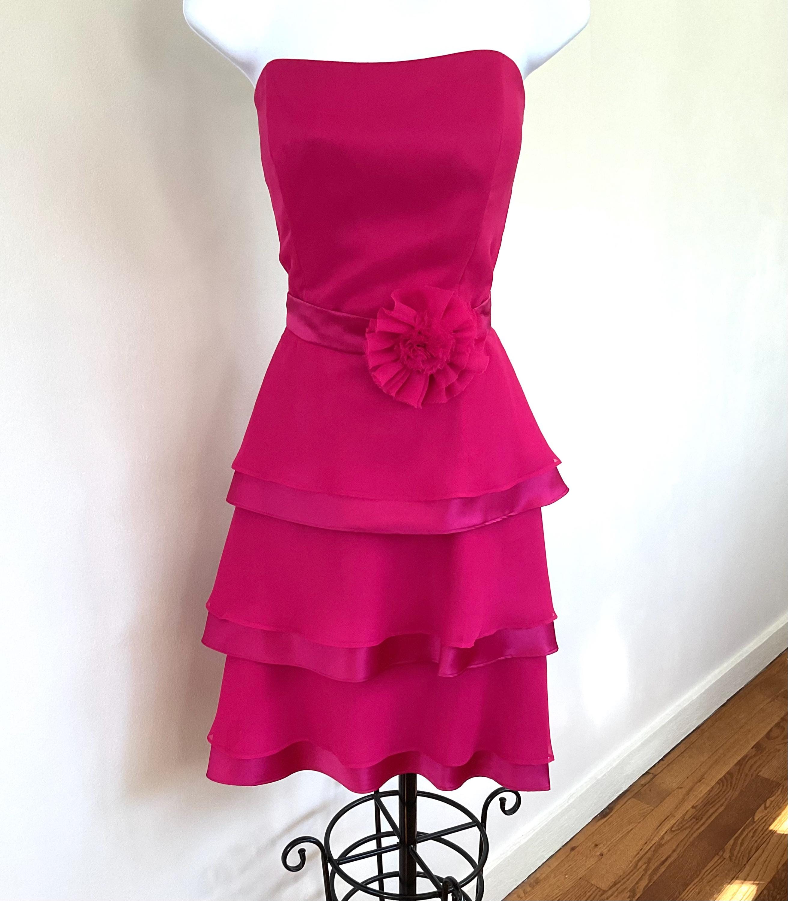 strapless open back dress Amazing Vintage Caftan, Hot Pink Velvet and Gold Kaftan Dress