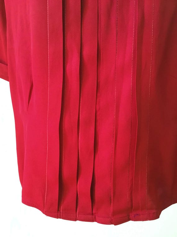 40’s burgundy short sleeve blouse. - image 4