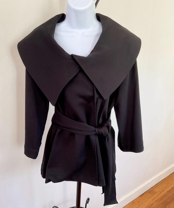 Calvin Klein wrap jacket, polyester/rayon, size S… - image 1