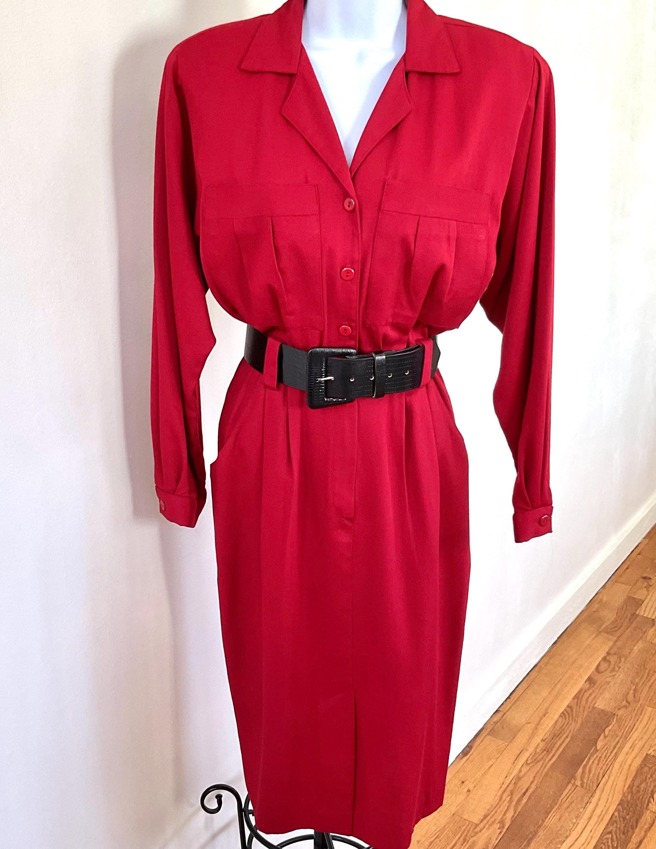 Vintage Red Pencil Dress - Etsy