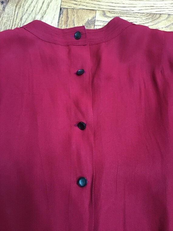 40’s burgundy short sleeve blouse. - image 3