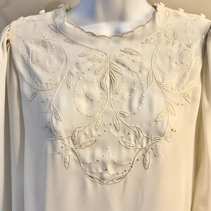 Chemisier Lloyd Williams Manches Longues Blanc à Volants - Taille 6, Occasion Très Bon état, Style Formel