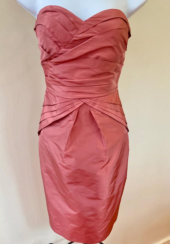 satin and lace dress Aleena Maxi / Lemon | MESHKI wide strap wedding dress flare * Design Color:Pink Flower Pink Womens Tall Plus