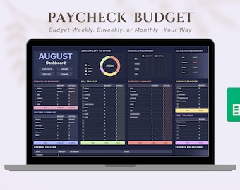 Paycheck Budget Spreadsheet | Biweekly Budget Planner Google Sheets (Digital Download)