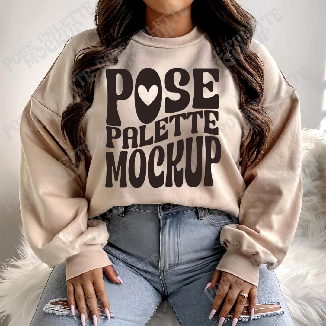 Plus Size Model Mockup Gildan 18000 Sand, G1800 Crewneck Sweatshirt Mock Up - Etsy Japan