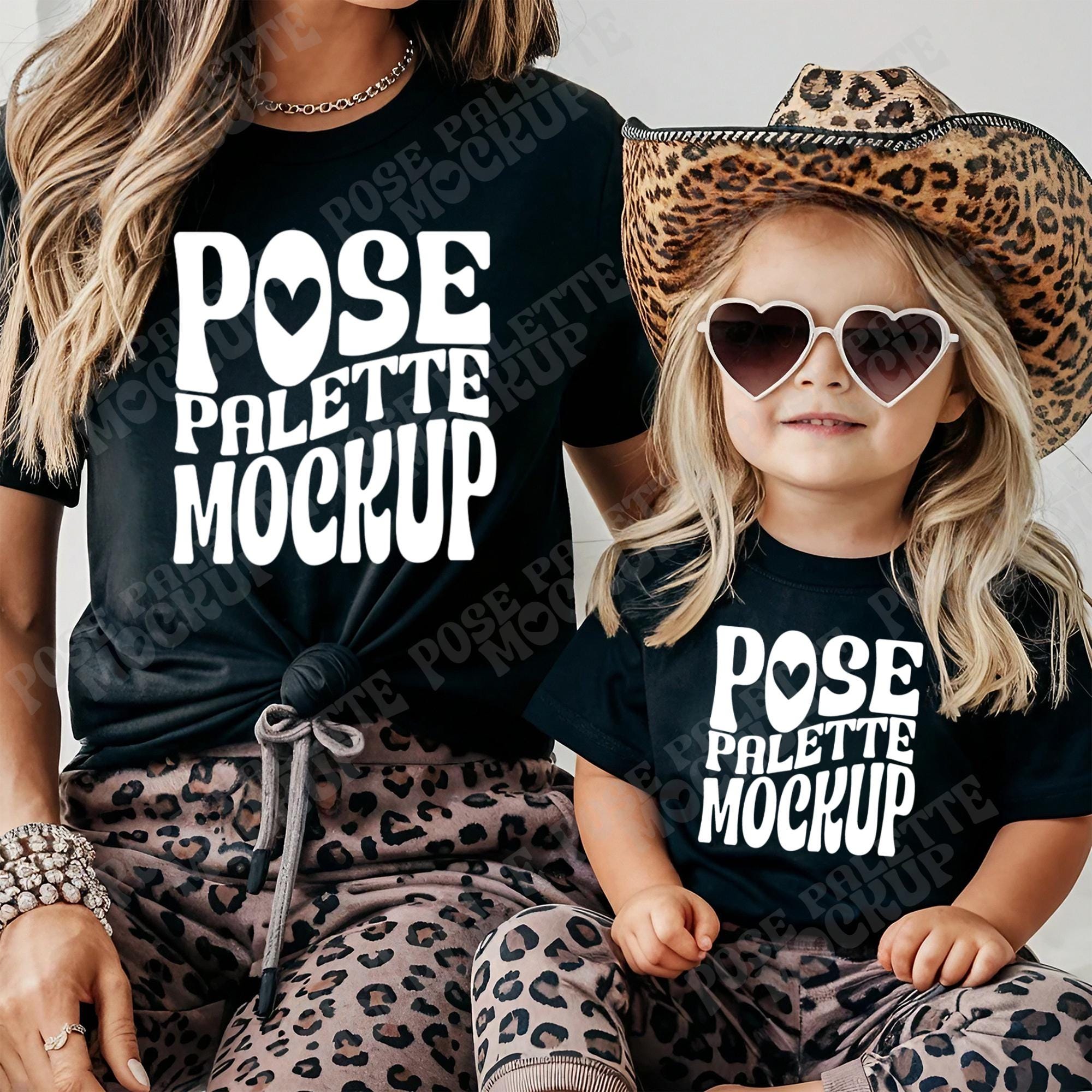 Mommy and Me Mockup Mama Mini Tshirt Mock up Black Gildan Mockup Mother's day Cowgirl Western Mock up