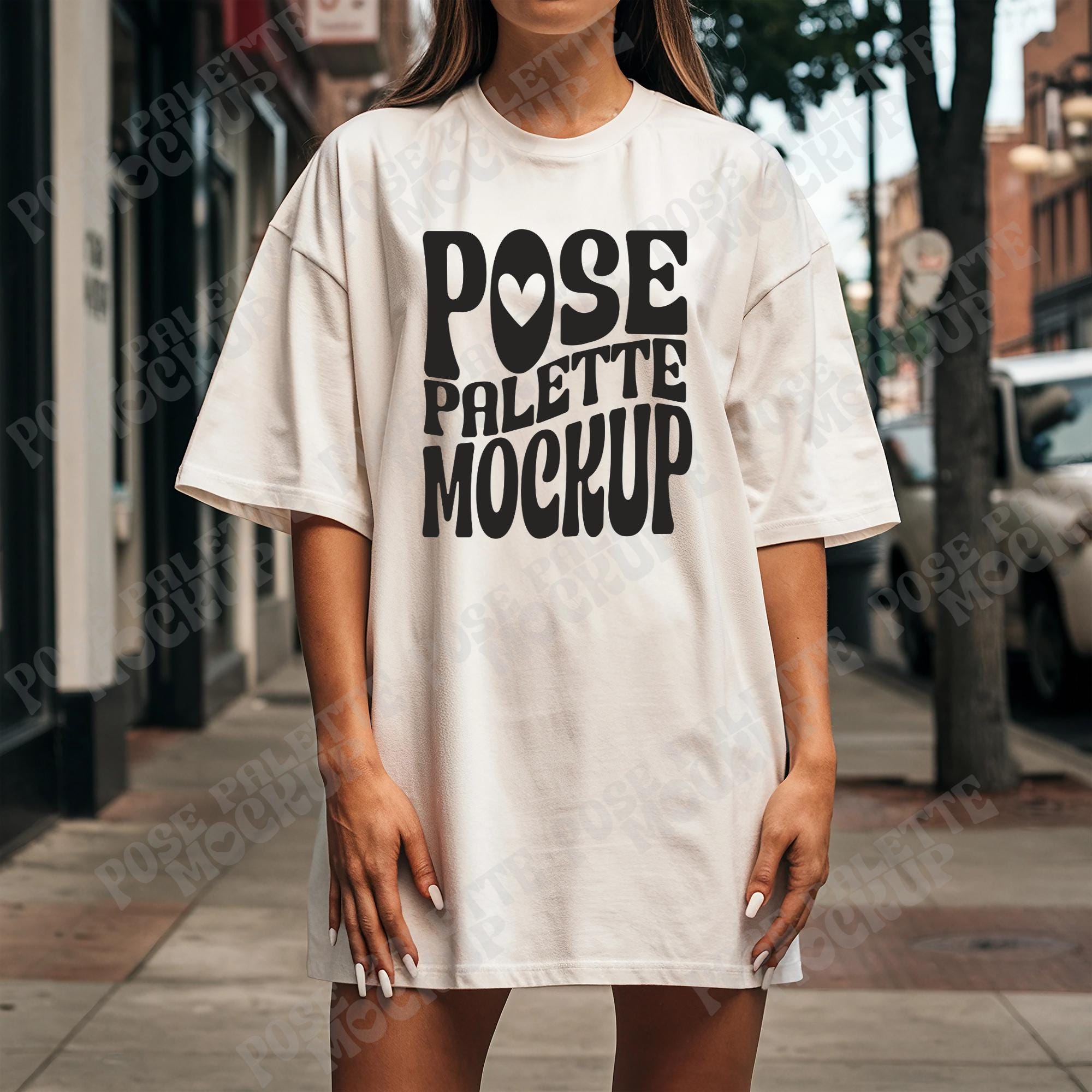 Comfort Colors Mockup CC1717 Ivoor T-shirt Mock-up trendy damesmodel