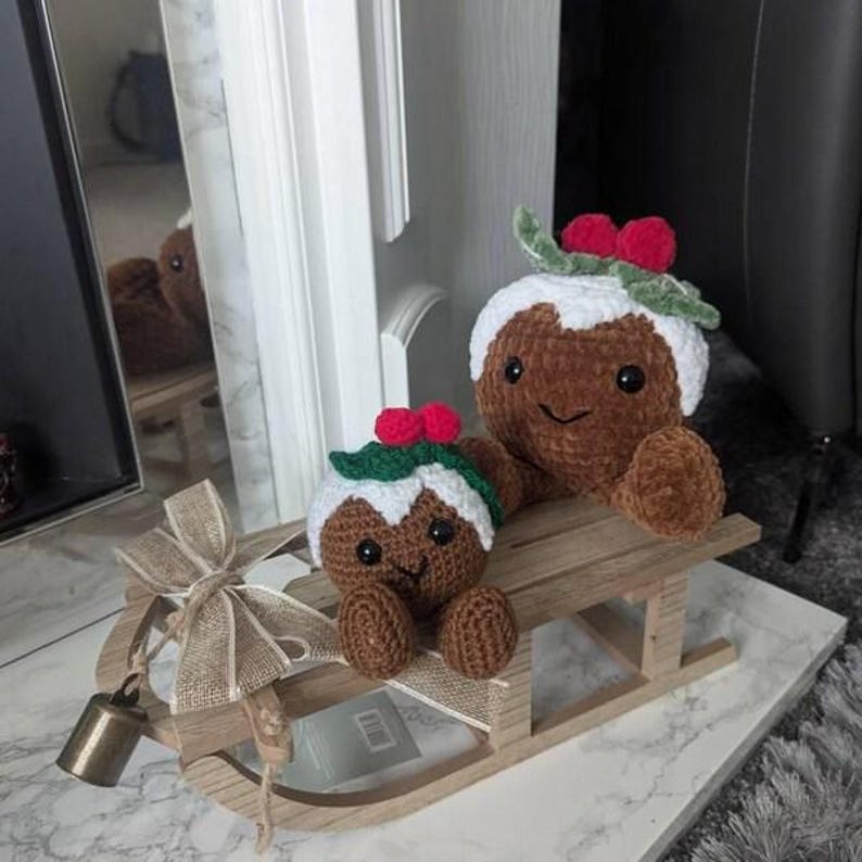 Christmas Pudding Crochet Pattern, Christmas Tree Ornament PDF, Cute Amigurumi Food Decoration, Holiday Legs Stocking Stuffing image 19