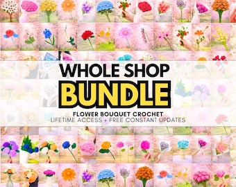 1500+ Pages Flower Bouquet Crochet PATTERN Bundle Wedding Easter Spring Summer Eternal Teacher Mom Gift Love DIY Floral Amigurumi Home Rose