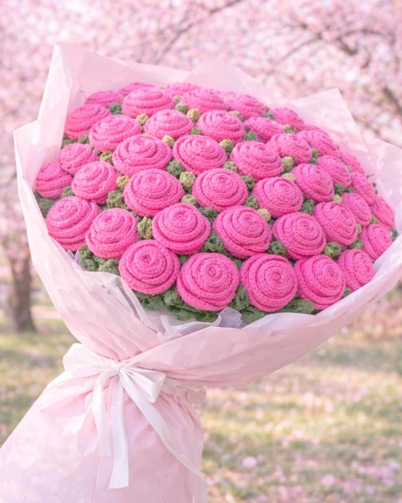 1500+ Pages Flower Bouquet Crochet PATTERN Bundle Wedding Easter Spring Summer Eternal Teacher Mom Gift Love DIY Floral Amigurumi Home Rose image 7