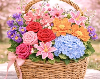 Más de 1500 patrones de flores de ganchillo MEGA BUNDLE Ramo Amigurumi Rosa Margarita Narciso Boda Novia Primavera Verano Regalo Mamá Maestra Fácil Principiante