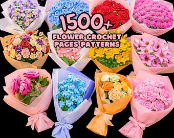 Amigurumi Flower Crochet PATTERN Digital WHOLE SHOP Bundle Bouquet Rose Daffodil Daisy Bride Spring Tulip Teacher Mom Valentine Craft Vase