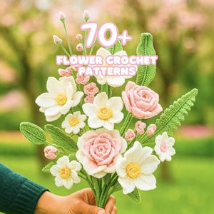 70+ modelli di bouquet di fiori all'uncinetto, bouquet da sposa, rose, gigli, peonie, margherite, tulipani, ortensie, romanticismo primaverile, sposa, per sempre, piccolo amore, amigurumi