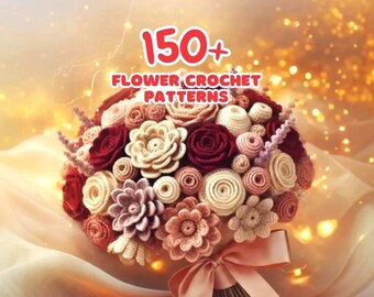 PATRÓN de flores Amigurumi Paquete Ramo Crochet Lirio Rosa Tulipán Margarita Peonía Lirio Amapola Hogar Florecer Lindo Novia Principiante Planta Clavel