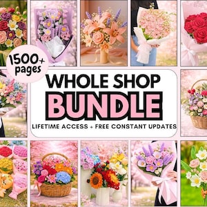 1500+ Flower Crochet PATTERN WHOLE SHOP Bundle Bouquet Amigurumi Rose Daffodil Daisy Wedding Bride Spring Summer Sympathy Teacher Easter Mom