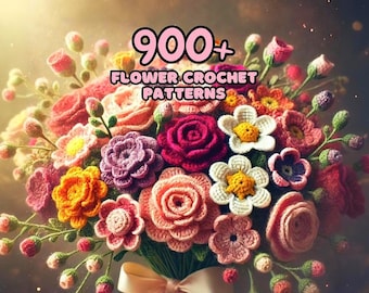 900+ Pages Flower Bouquet Crochet PATTERN Bundle Amigurumi Mother Day Floral Stem Pot Plant Spring Summer Wedding Rose Bridal Love Romance
