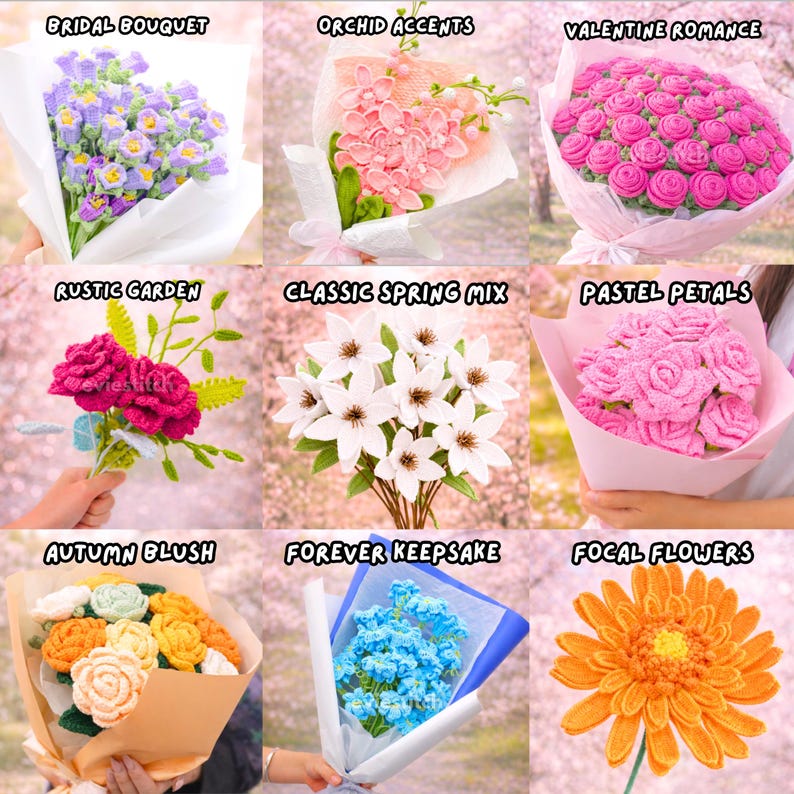 1500+ Flower Crochet PATTERN WHOLE SHOP Bundle Bouquet Amigurumi Rose Daffodil Daisy Wedding Bride Spring Summer Sympathy Teacher Easter Mom image 2