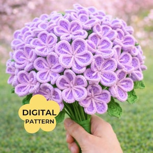 Modello all'uncinetto di geranio, fiore, becco di gru, per sempre, ricordo eterno, bouquet, stelo, regalo senza tempo, decorazione, ricordo, casa, esposizione, giardino, cottage