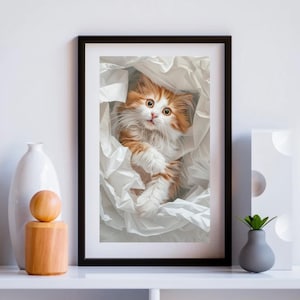 Cute Kitten, Bathroom Wall Art, Decor, Cat, Kitty, Fluffy, Adorable, 300 Dpi, Digital Download, Printable, Commercial Use