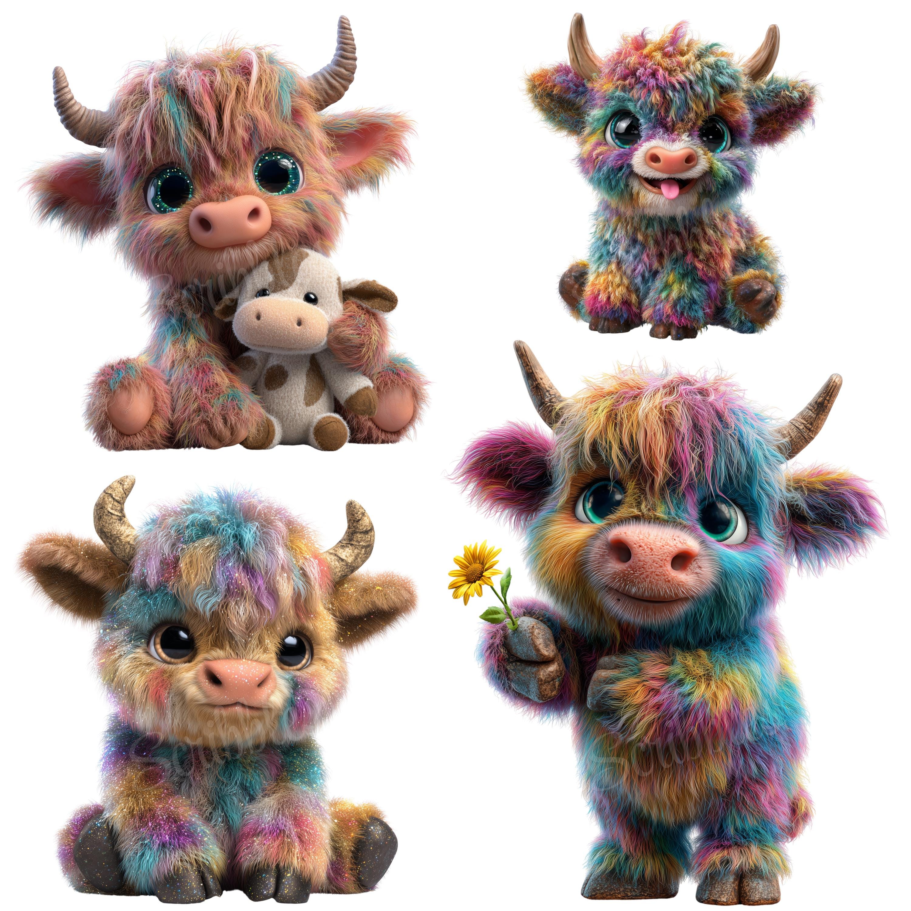 31 Baby Highland Cow Clipart, Cute Farm Animal PNG, Digital Download - Etsy