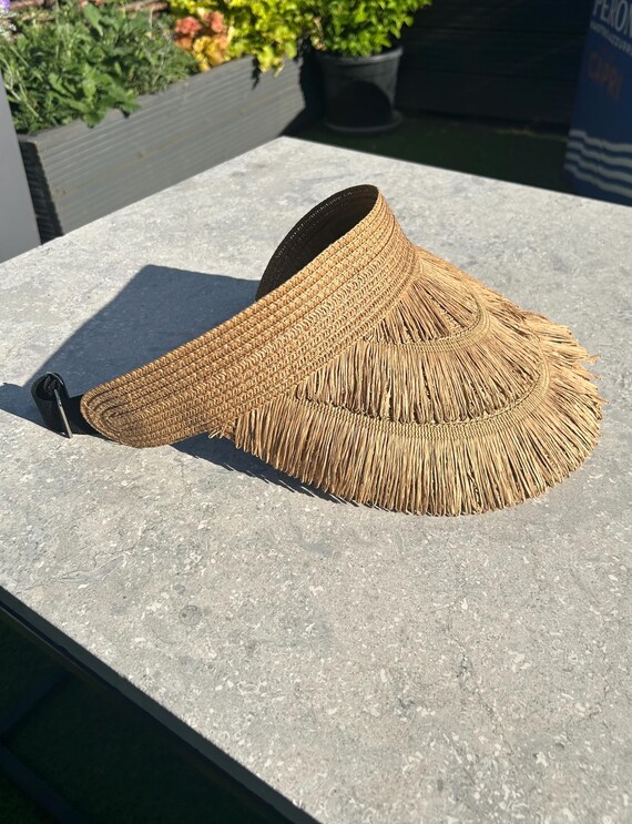 Straw Visor Hat - Foldable, Adjustable, Summer Cap - Beach 