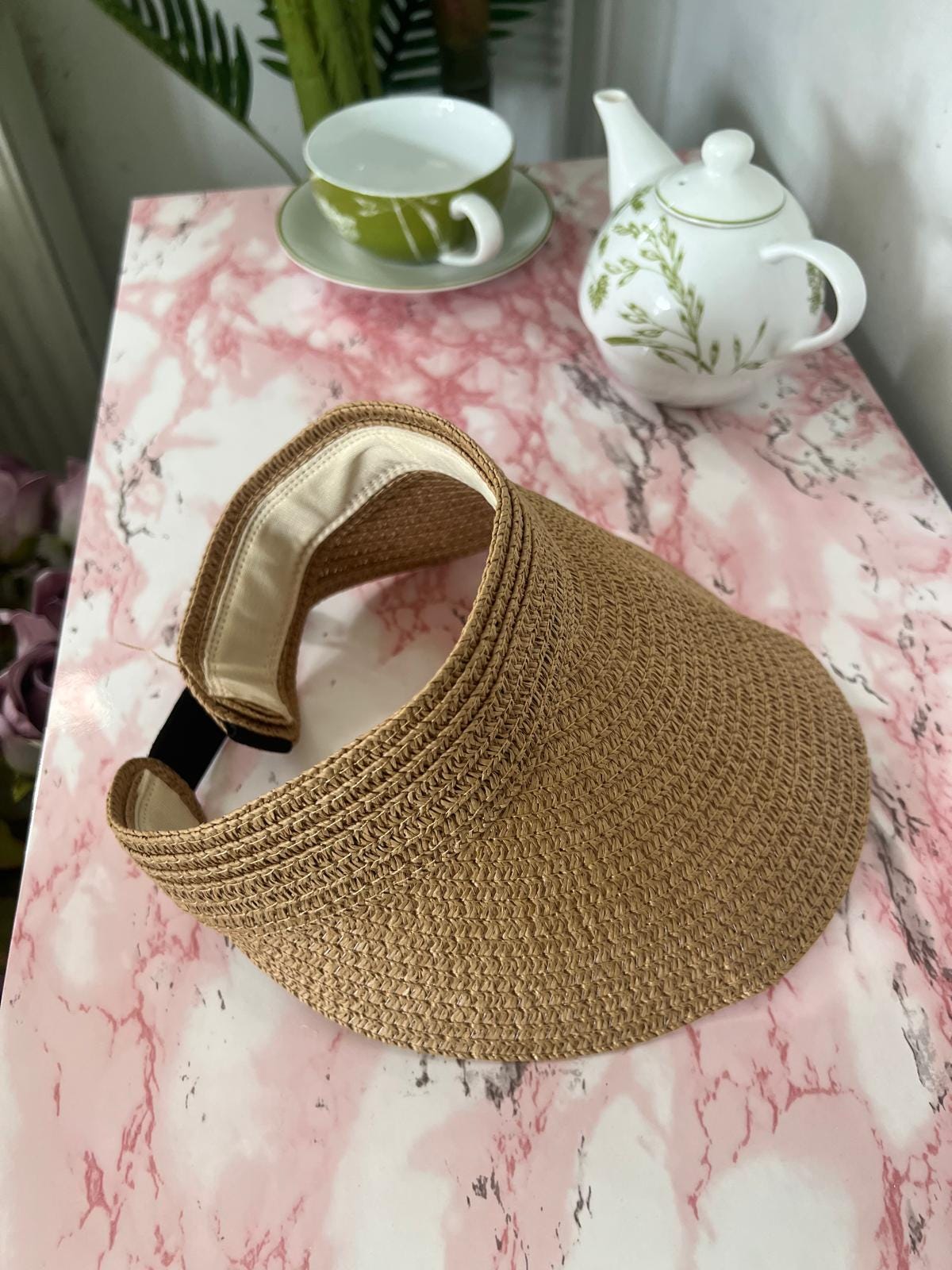 Handcrafted Linen Sun Visor - Lightweight, Summer Hat, Beach Ready